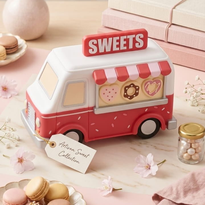FIGURA DECORATIVA CAMIONETA CON DONAS
