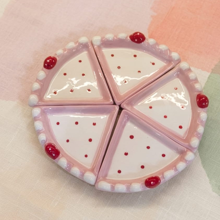SET DE 5 PLATOS EN FORMA DE PIZZA
