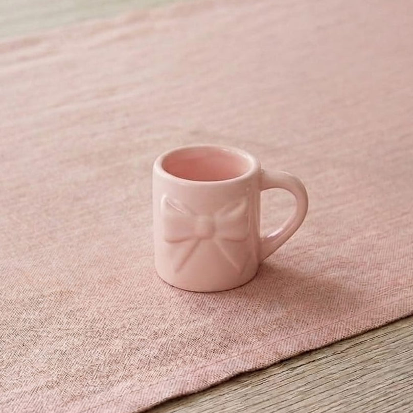 TAZA ROSADA MINIATURA DE LAZO