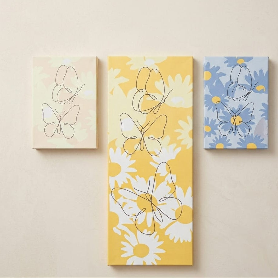 SET DE 3 CUADROS AMARILLO