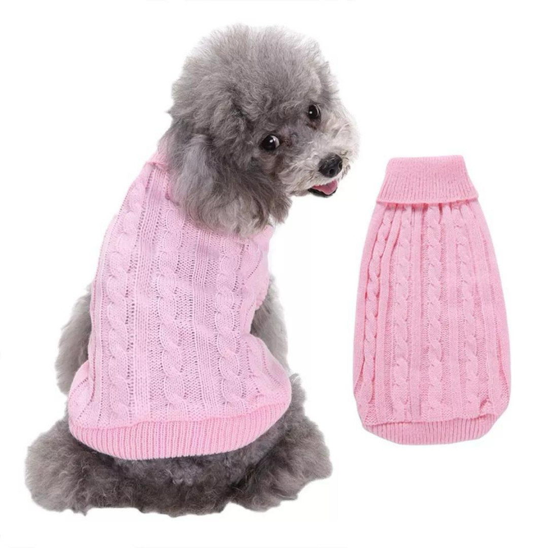 ABRIGO TEJIDO ROSADO TALLA L - AZUL TALLA XL