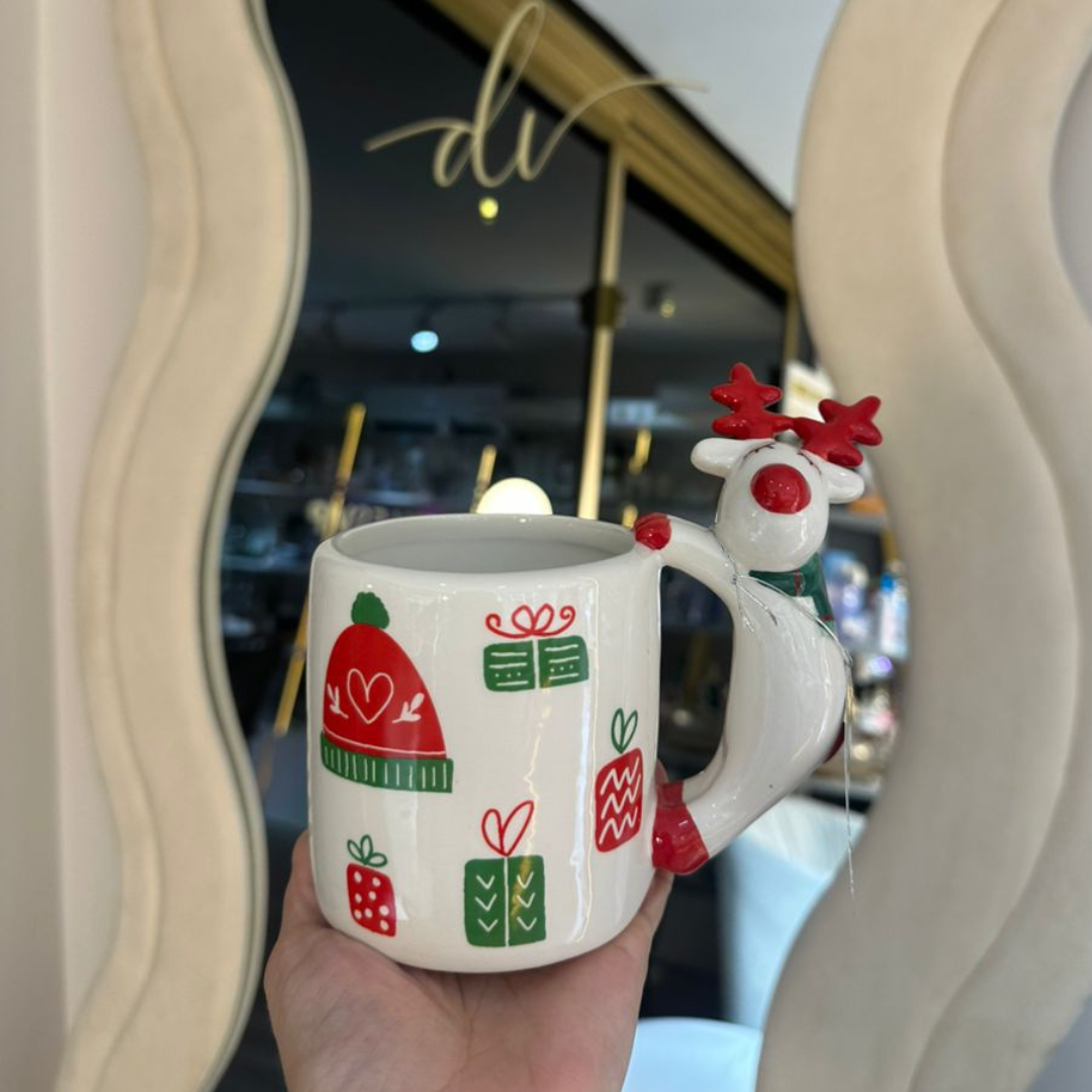TAZA BLANCA DE ASA DE RENO