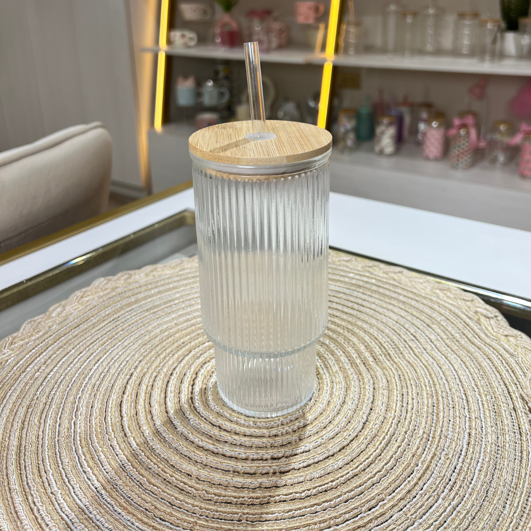 VASO GRANDE CON TAPA DE MADERA Y PITILLO CON LINEAS PINTEREST