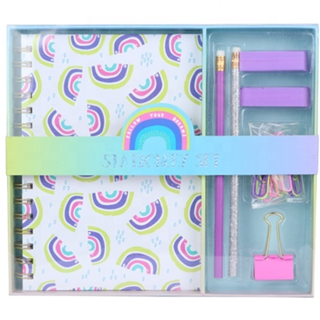KIT DE LIBRETA CON LAPIZ BORRA Y GANCHOS