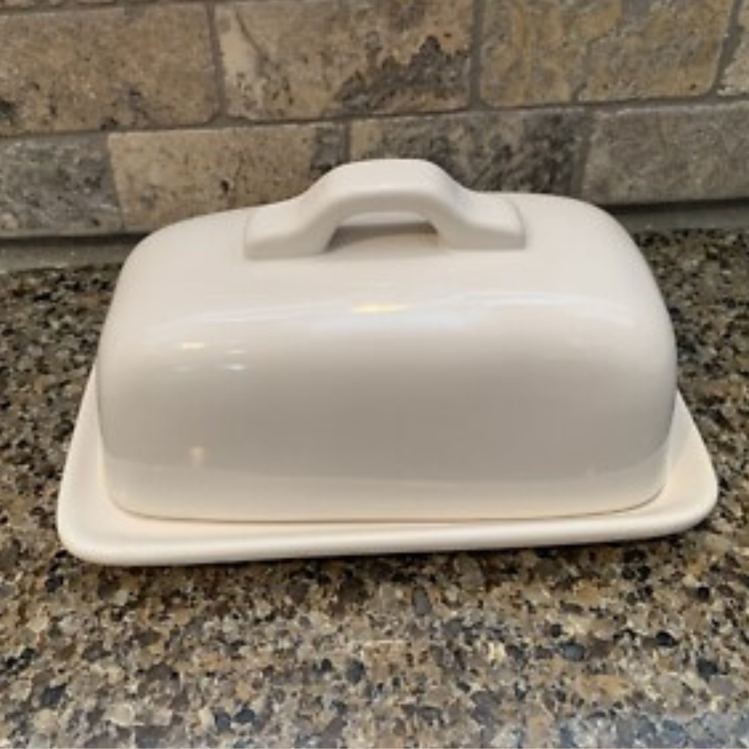 ENVASE PARA MANTEQUILLA BLANCO DE VIDRIO