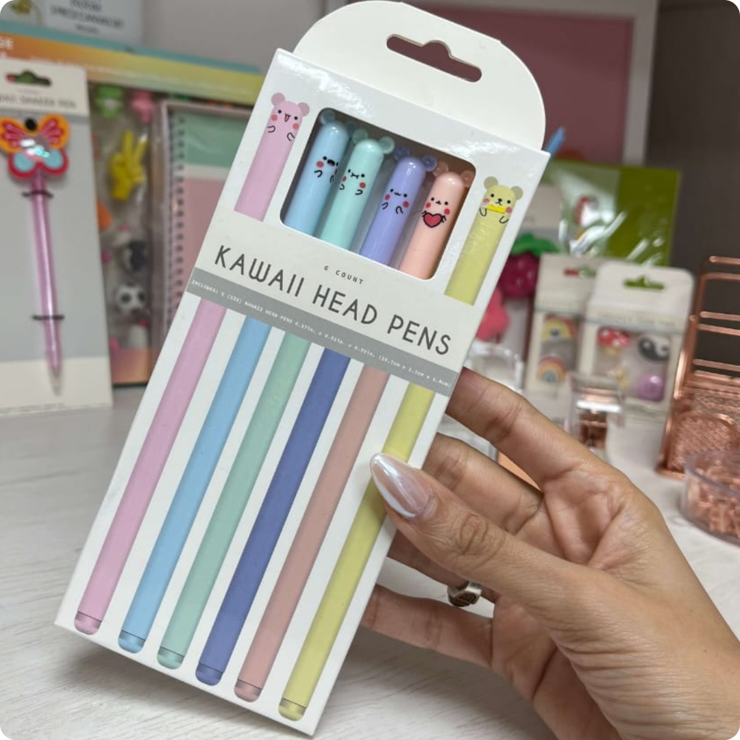 KIT DE BOLÍGRAFOS DE FIGURAS DE 6 UNIDADES