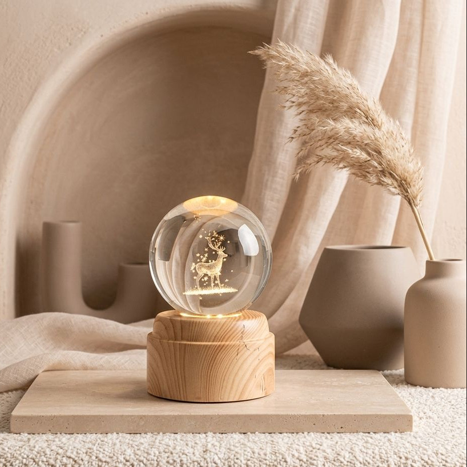 BOLA DE CRISTAL GRANDE CON BASE GIRATORIA