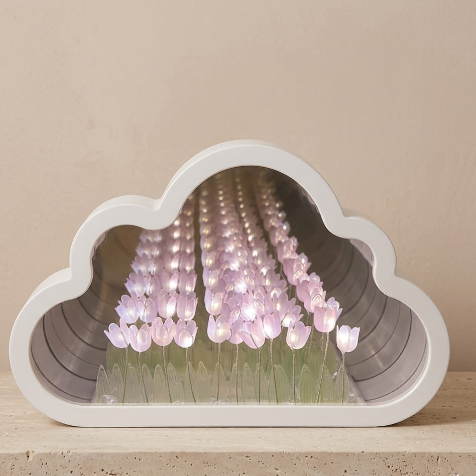 LÁMPARA LED NUBE TULIPANES LILA
