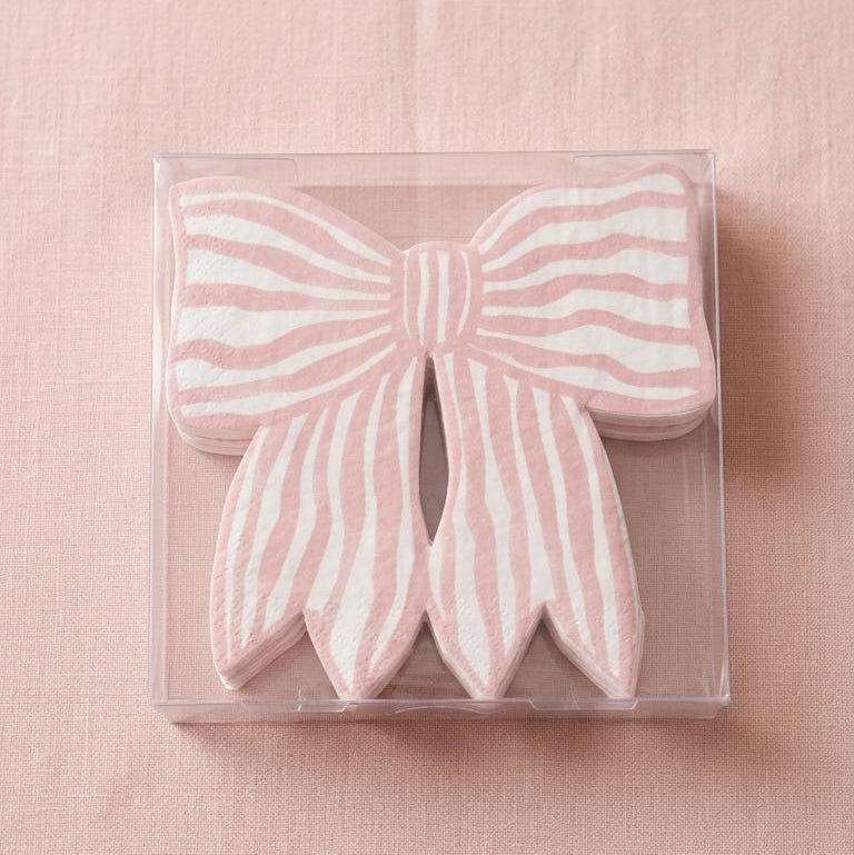 SET DE POSA VASO DE LAZO ROSADO CON RAYAS BLANCAS