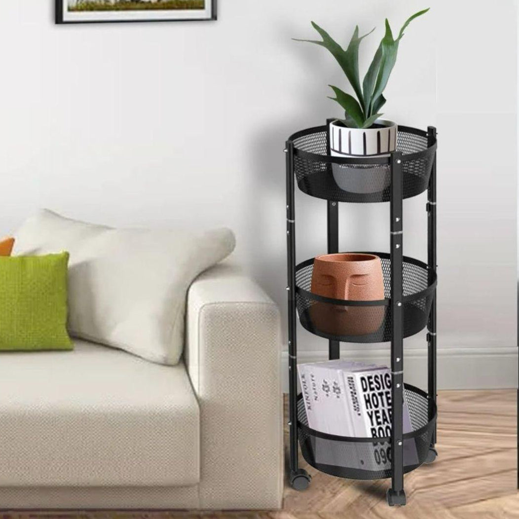 CARRITO ORGANIZADOR MULTIFUNCIONAL PLEGABLE 360 NEGRO
