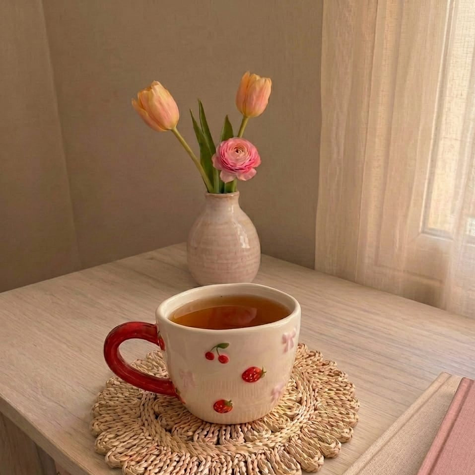 TAZA CON FRESITAS Y CERECITAS