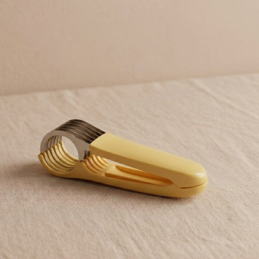 MULTICORTADOR DE ACERO INOXIDABLE AMARILLO PARA FRUTAS Y BANANA