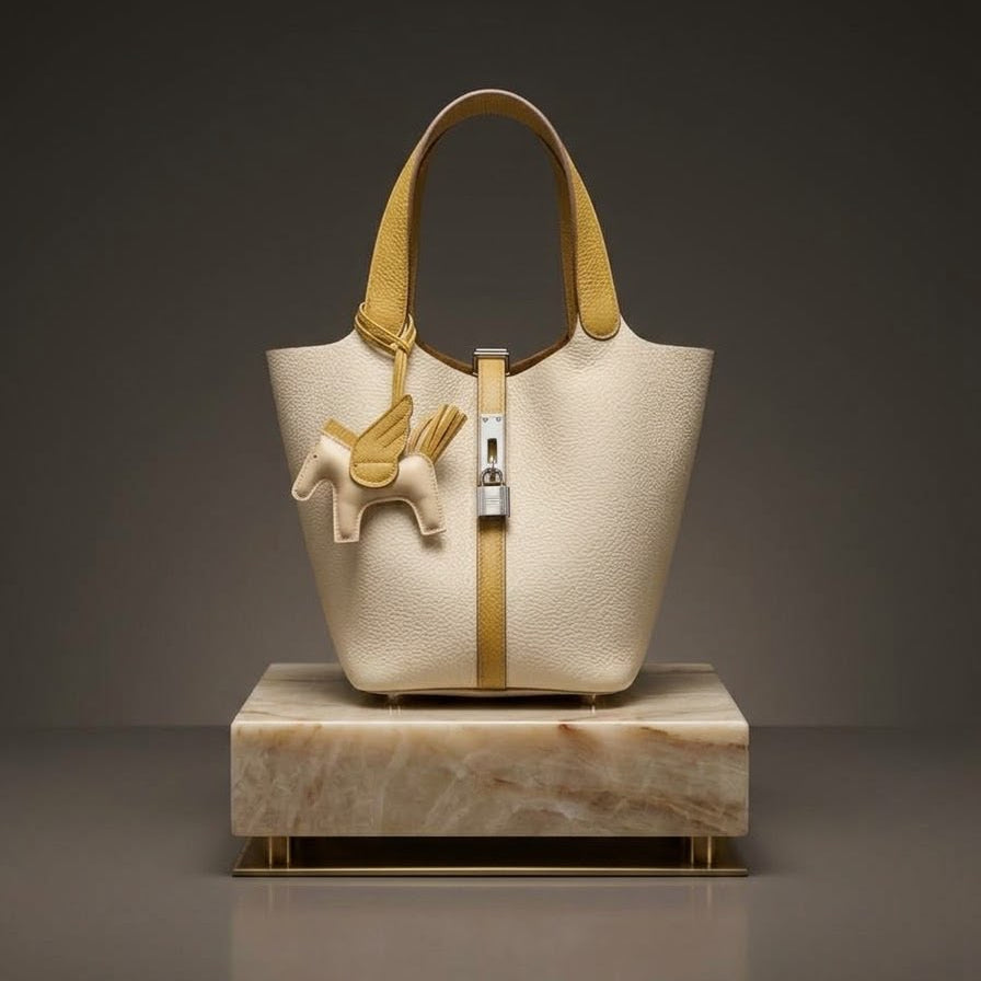 CARTERA HERMÈS BLANCA CON BEIGE