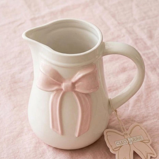 JARRA BLANCA DE LAZO ROSADO