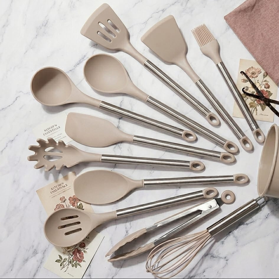 SET DE 12 UTENSILIOS DE COCINA VARIADOS NUDE AMAZON SASCHA FITNESS