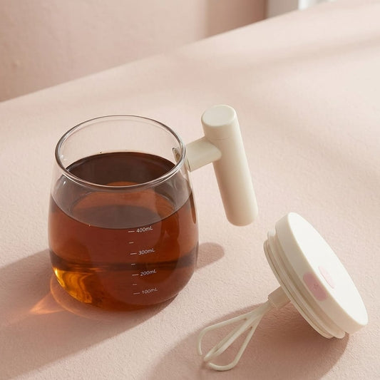 TAZA BATIDORA  ELÉCTRICA DE VIDRIO RECARGABLE