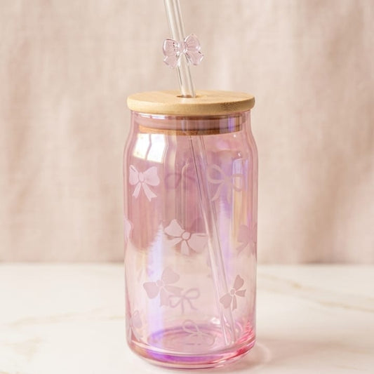 VASO REDONDO MEDIANO CON LAZOS ESTAMPADOS