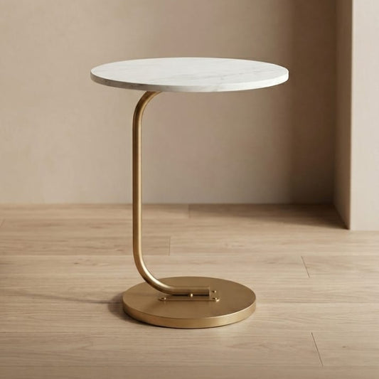 MESA DECORATIVA DE MÁRMOL BLANCA