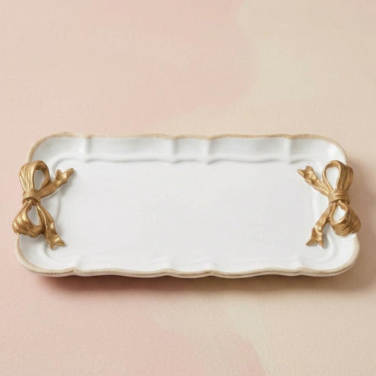 MINI BANDEJA DECORATIVA VINTAGE CON ASAS DE LAZO DORADA DE SASHA FITNESS