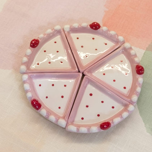 SET DE 5 PLATOS EN FORMA DE PIZZA