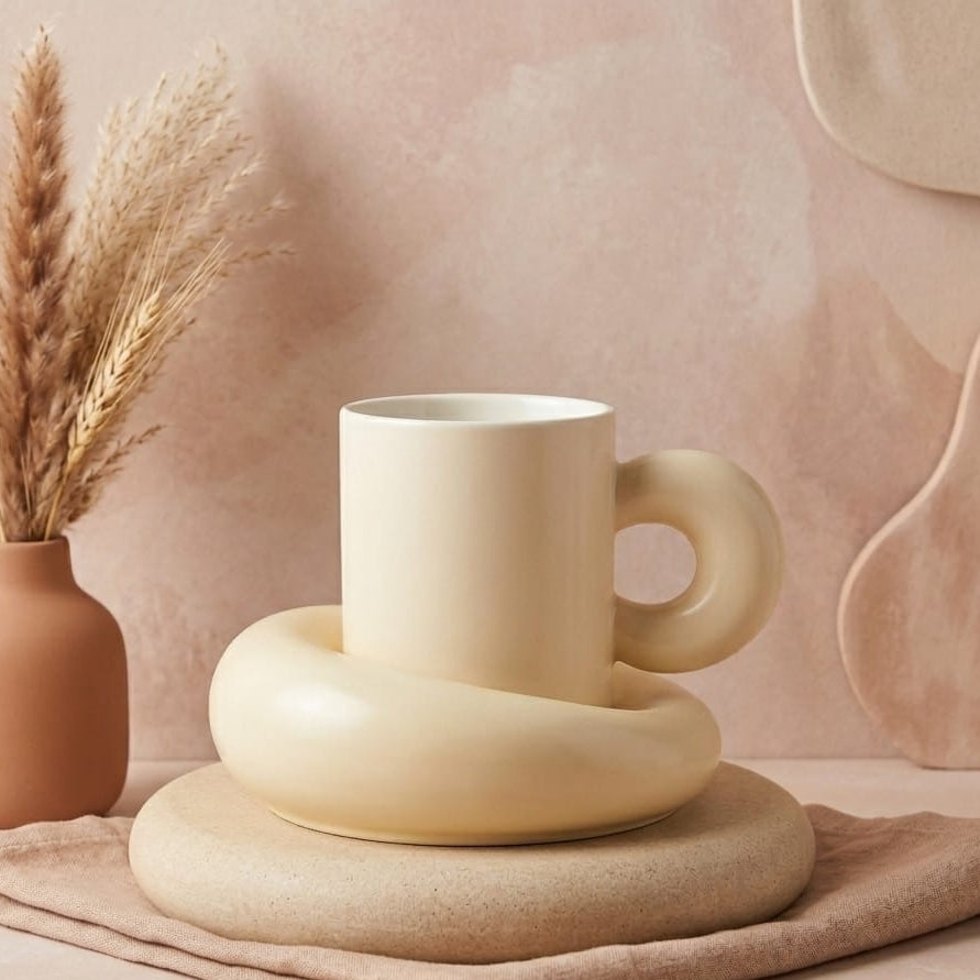 TAZA CON PLATO TIPO DONA