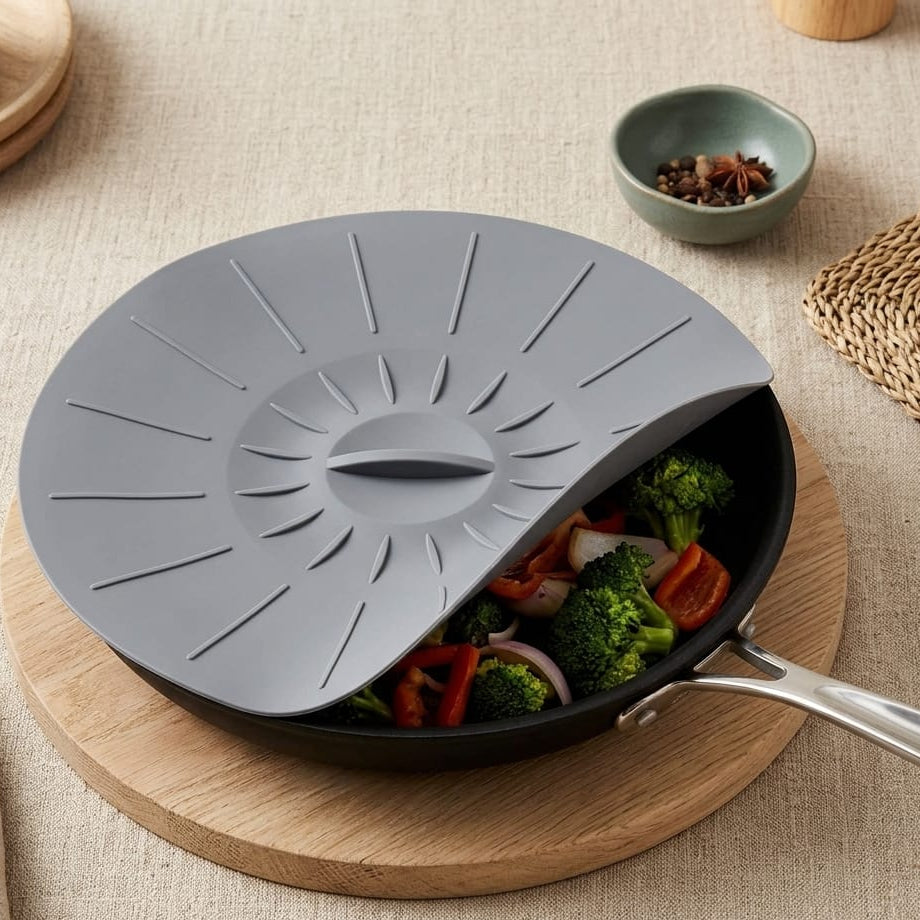 KIT DE 5 TAPAS GRISES PARA OLLAS O PLATOS