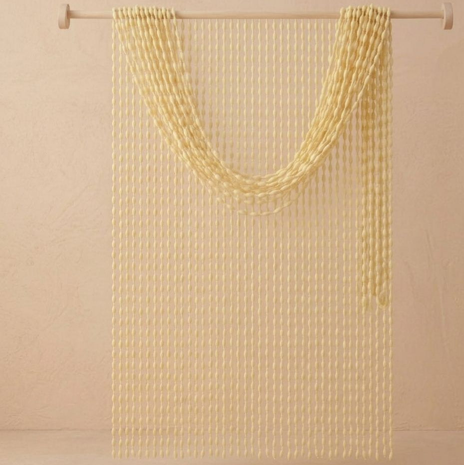CORTINA DE PUERTA UNICOLOR BEIGE CON FLECO