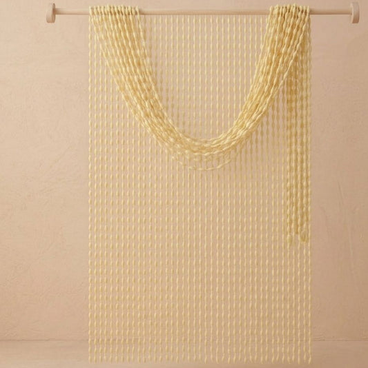 CORTINA DE PUERTA UNICOLOR BEIGE CON FLECO