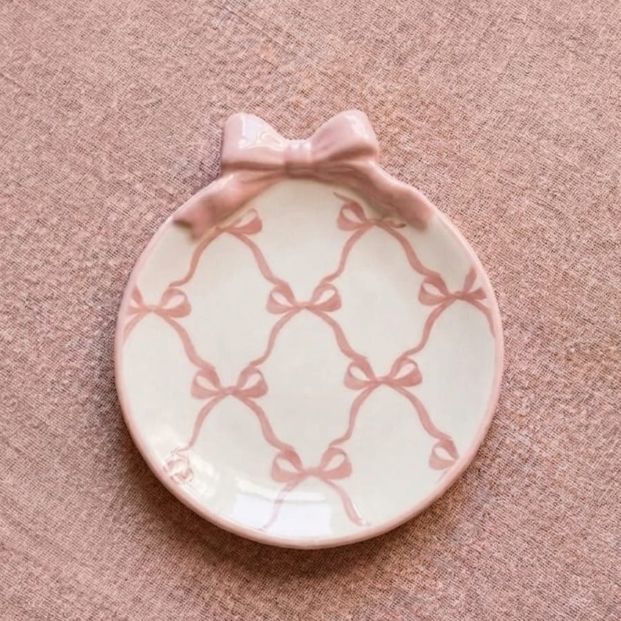 JOYERO CON DISEÑO DE LAZOS ROSADOS