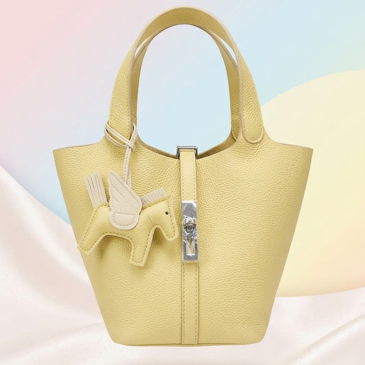 CARTERA HERMÈS AMARILLO PASTEL