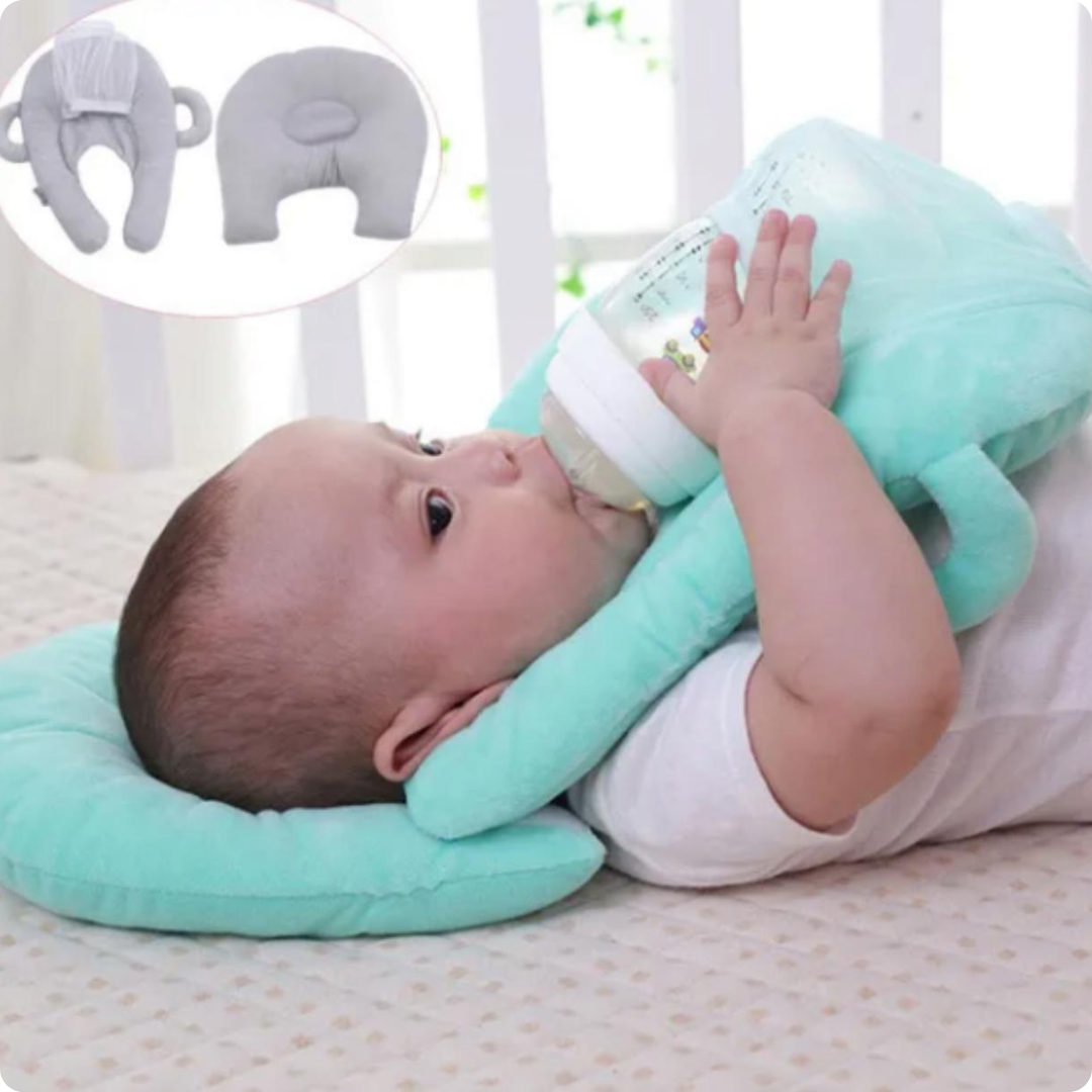 ALMOHADA PARA BIBERÓN GRIS Y AZUL