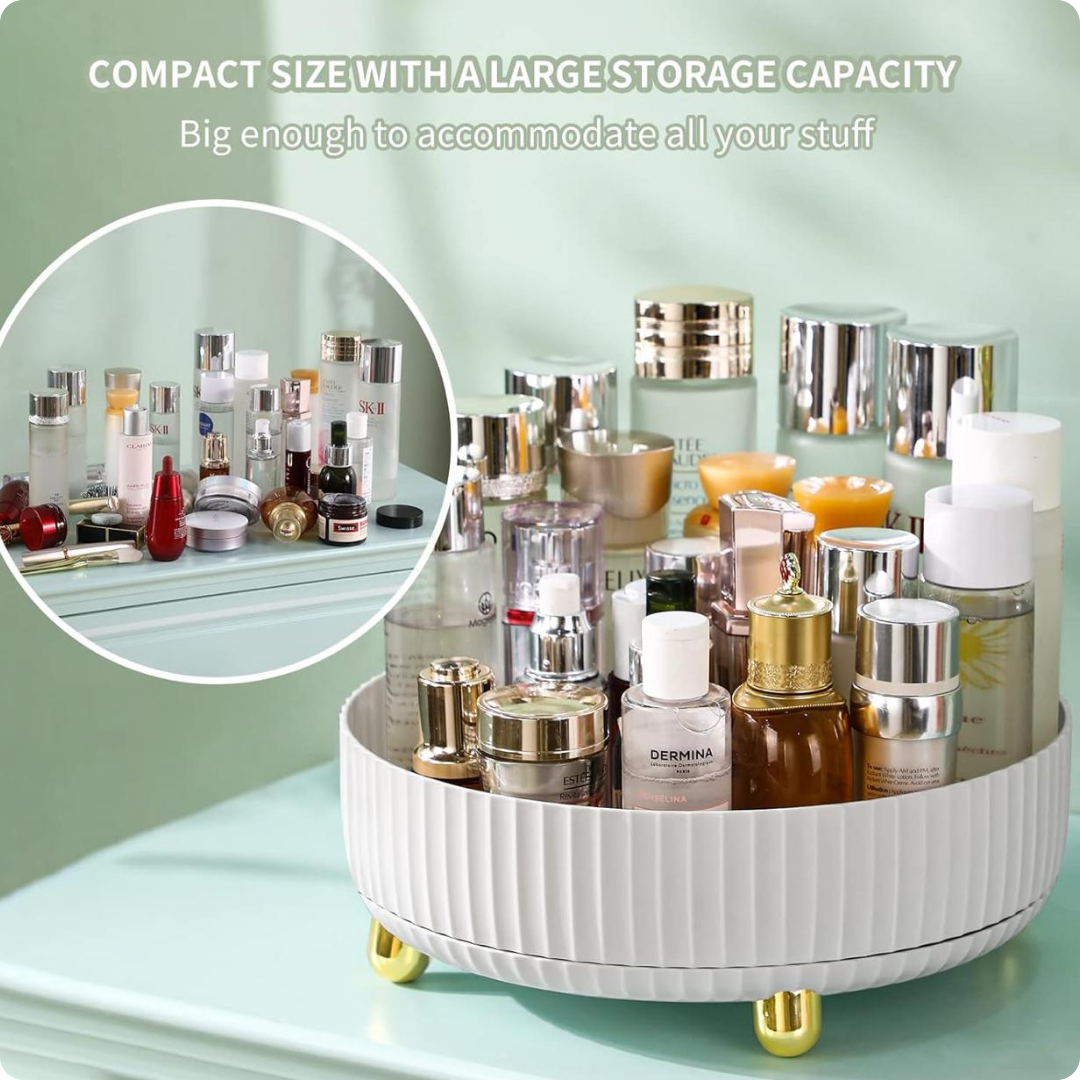 BANDEJA BLANCA CON DORADO ROTATIVA