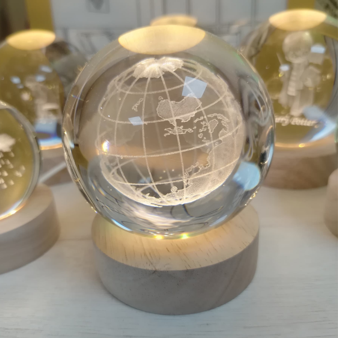 BOLA DE CRISTAL GRANDE DE PLANETA CON LINEAS