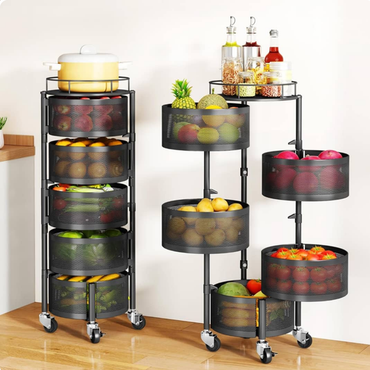 CARRITO ORGANIZADOR MULTIFUNCIONAL PLEGABLE 360 NEGRO