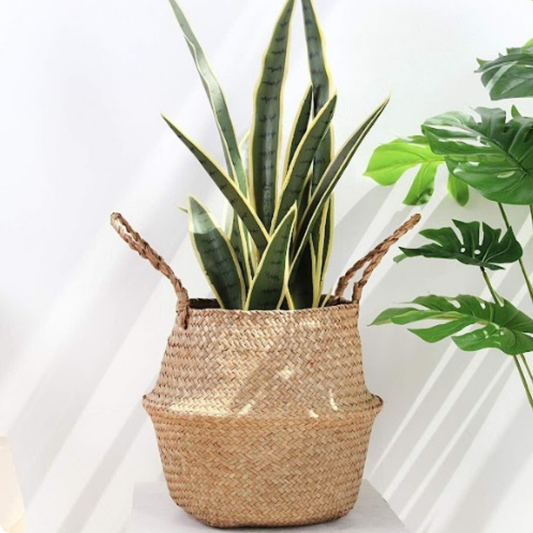 CESTA TEJIDA DECORATIVA GRANDE