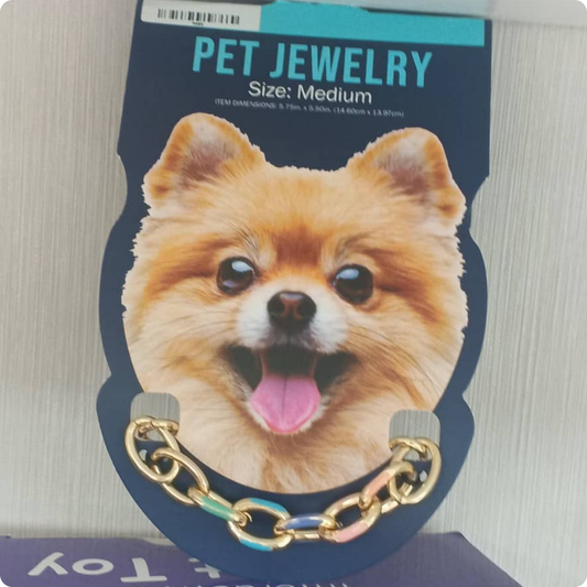 COLLAR CADENA DORADA MASCOTA  TALLA M