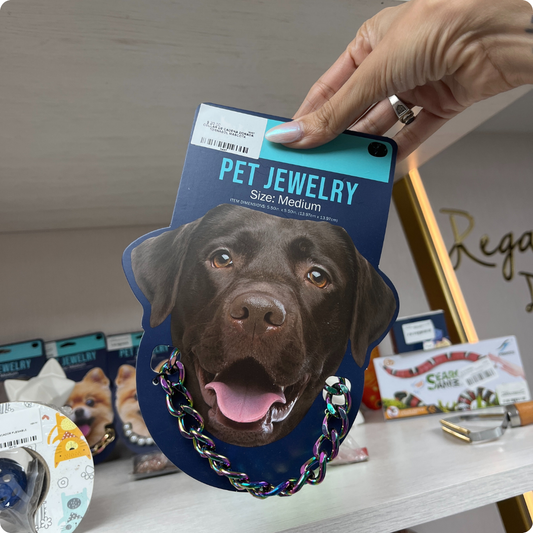 COLLAR DE CADENA TORNASOL MASCOTA  TALLA M