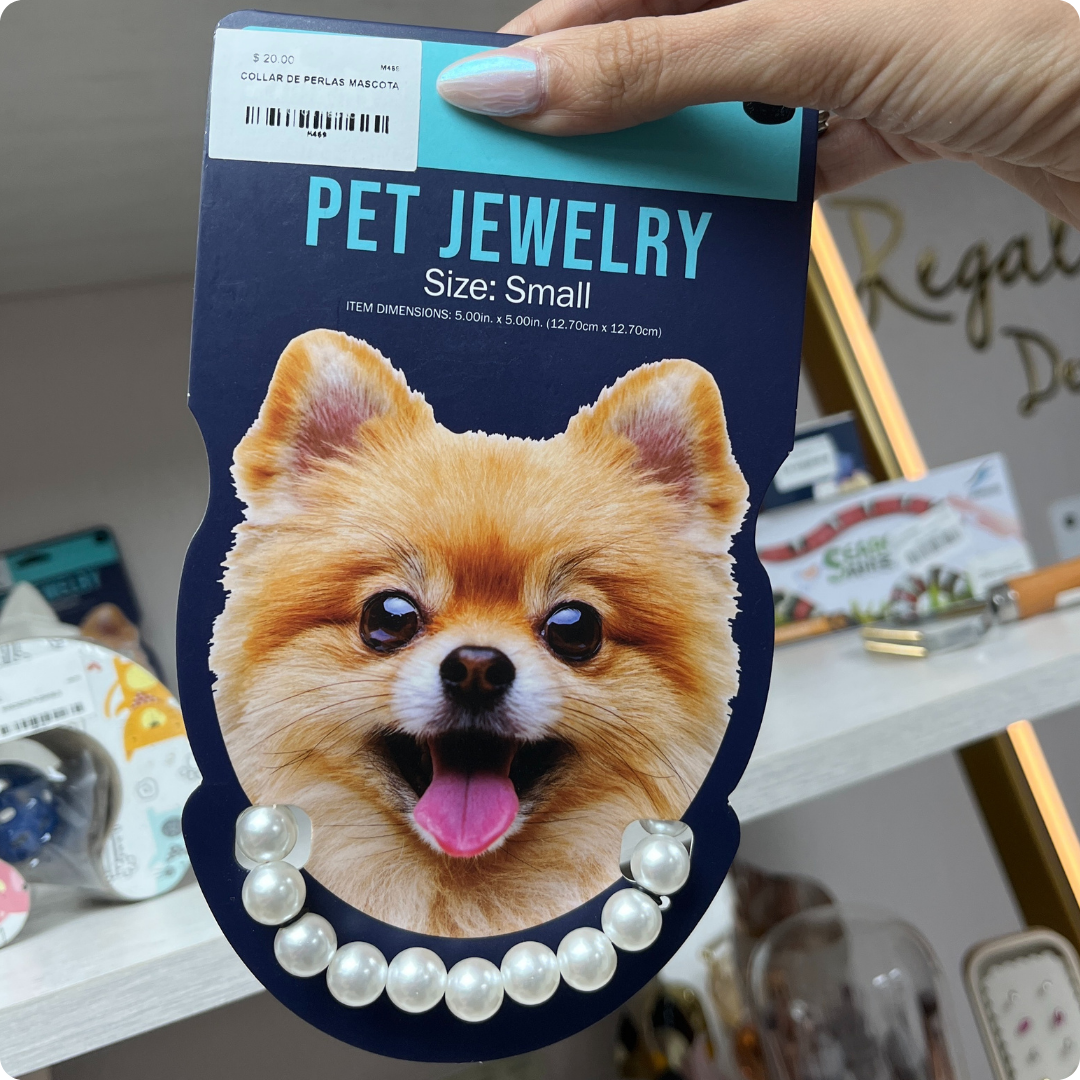 COLLAR DE PERLAS MASCOTA TALLA S