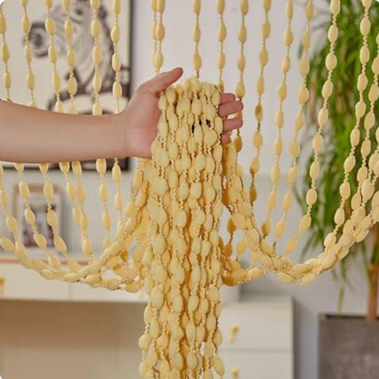 CORTINA DE PUERTA UNICOLOR BEIGE CON FLECO