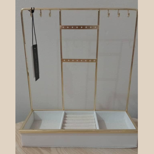 JOYERO DE 3 COMPARTIMIENTOS HORIZONTAL CON VARA PARA GUINDAR