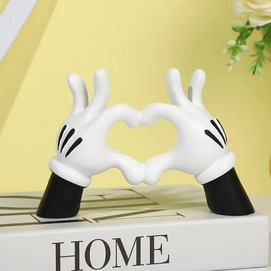 FIGURA DECORATIVA DE MANOS DE MICKEY CON FORMA DE CORAZON PEQUEÑA