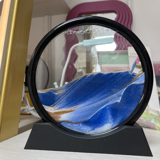 FIGURA CIRCULAR RELOJ DE ARENA AZUL