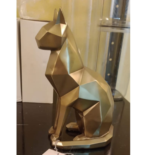 FIGURA DECORATIVA DE GATO DORADO