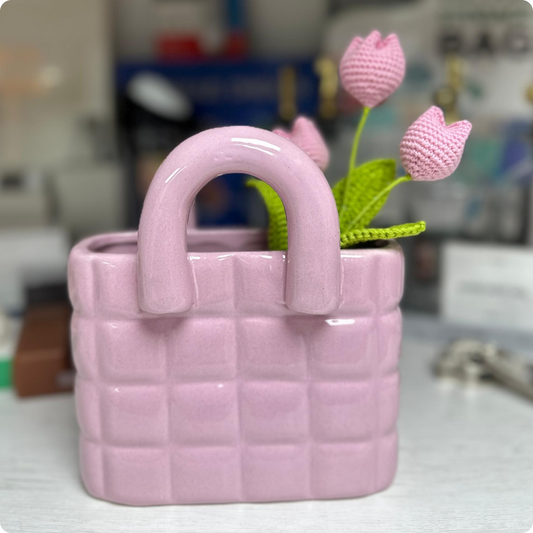 FLORERO CARTERA ROSADA GRANDE