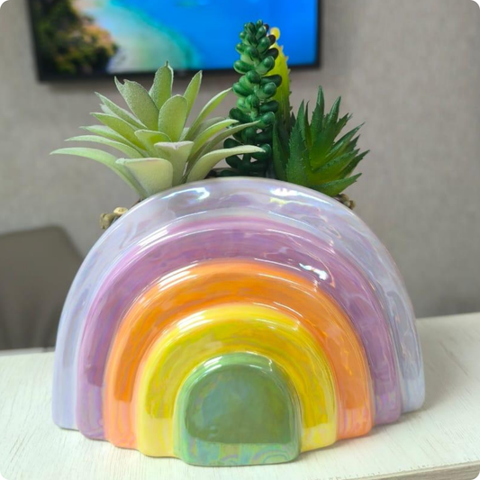 FLORERO DE ARCOIRIS LILA