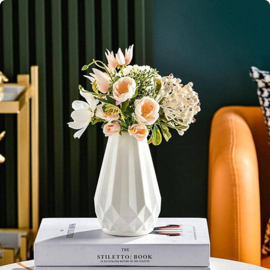 FLORERO DE LÍNEAS BLANCO PEQUEÑO