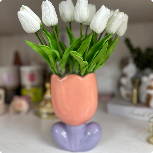 FLORERO DE TULIPAN ROSADO