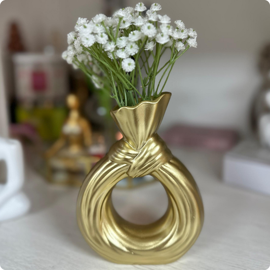 FLORERO REDONDO HUECO MODELO NUEVO TALLA S DORADO