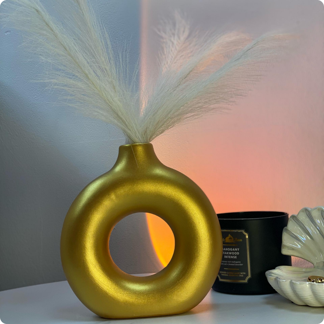 FLORERO REDONDO HUECO NUEVO MODELO TALLA L DORADO