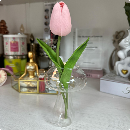 FLORERO TIPO HONGUITO DE VIDRIO
